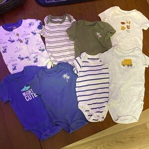 Kids Bodysuits in Blue, Green, and White